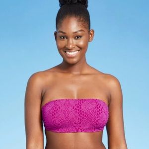 NWT Xhilaration Bandeau Snakeskin Pattern Bikini Top